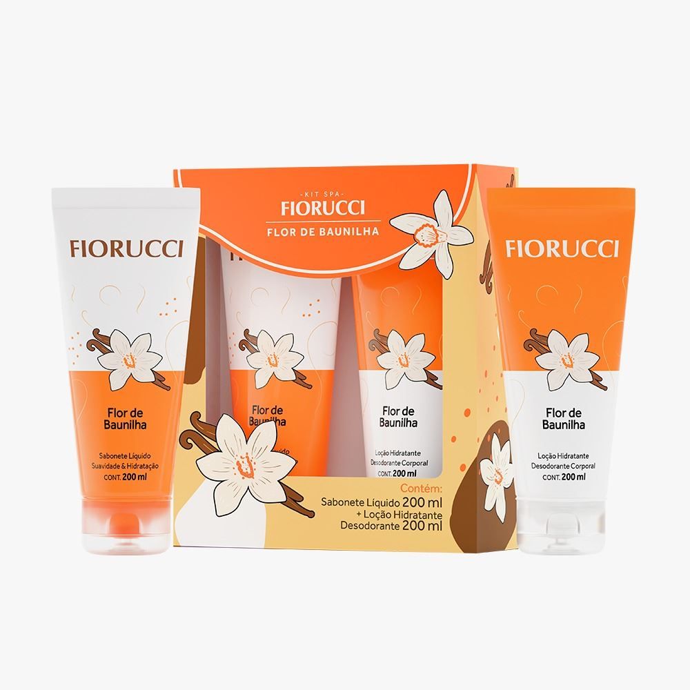 Kit Sabonete Líquido E Loção Hidratante Flor De Baunilha Fiorucci