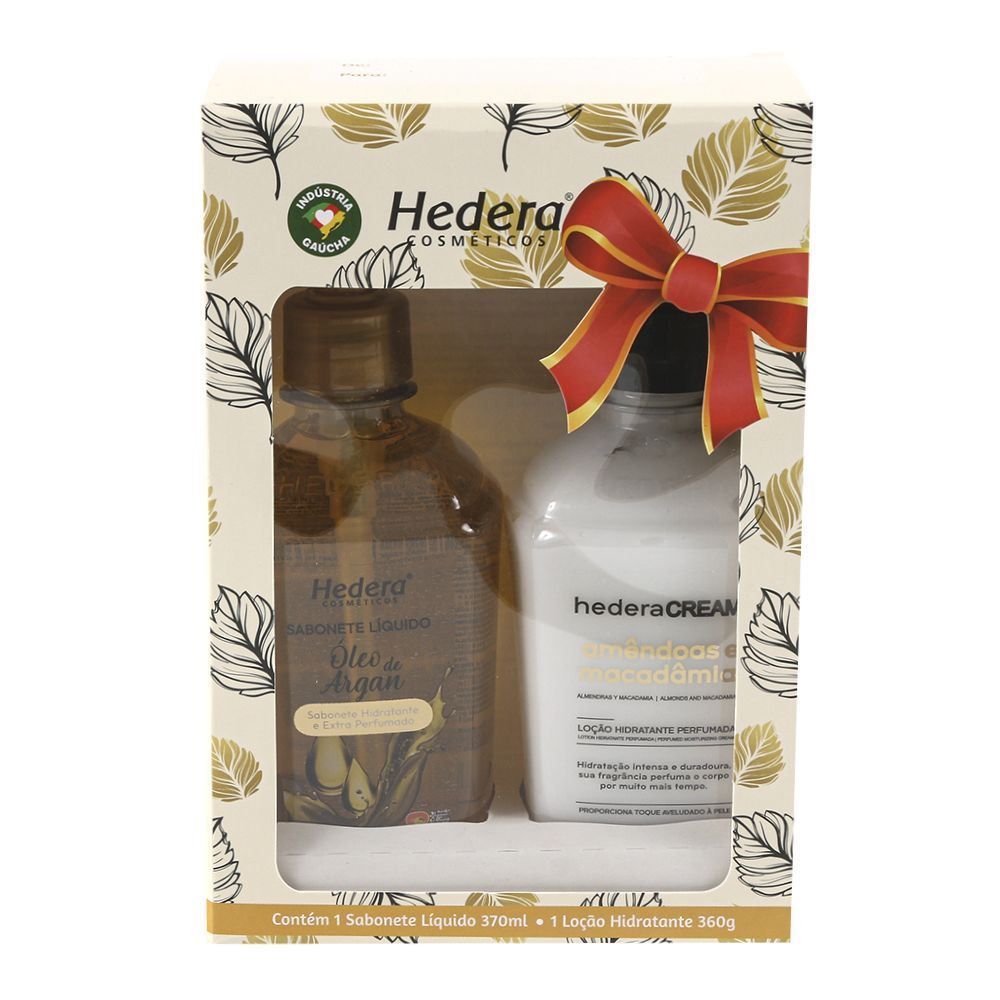 Kit Sabonete Líquido E Loção Hidratante Hedera - Óleo Argan e Amêndoas