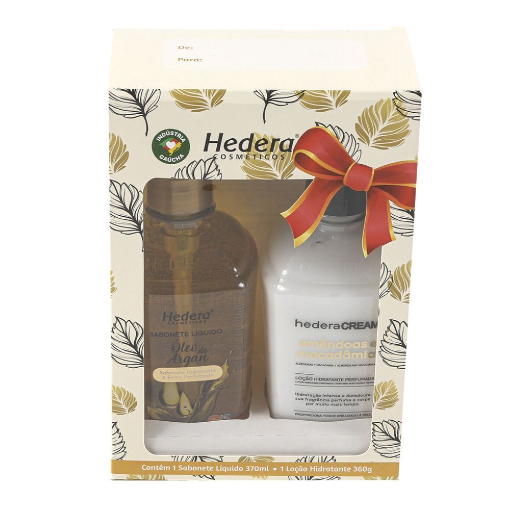 Kit Sabonete Líquido E Loção Hidratante Hedera - Óleo Argan e Amêndoas