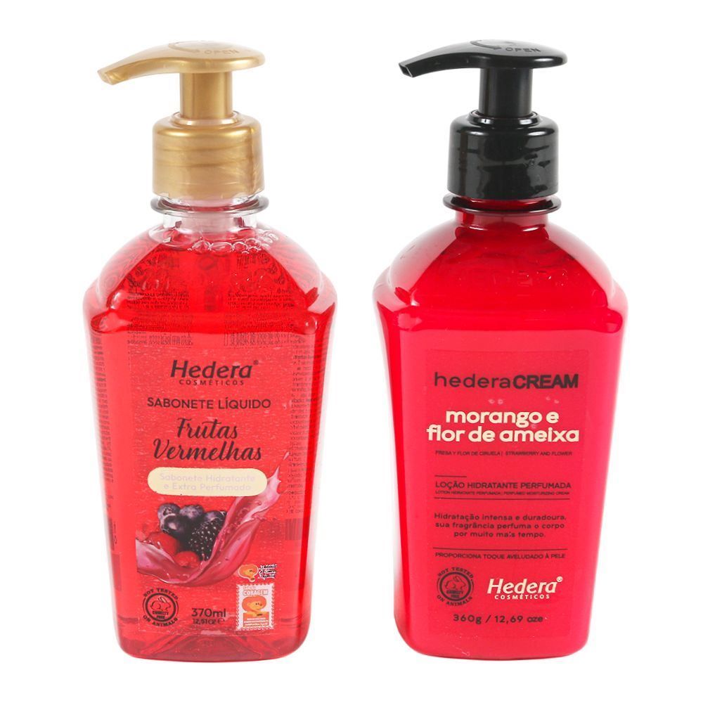 Kit Sabonete Líquido E Loção Hidratante Hedera - Frutas Vermelhas e Flores