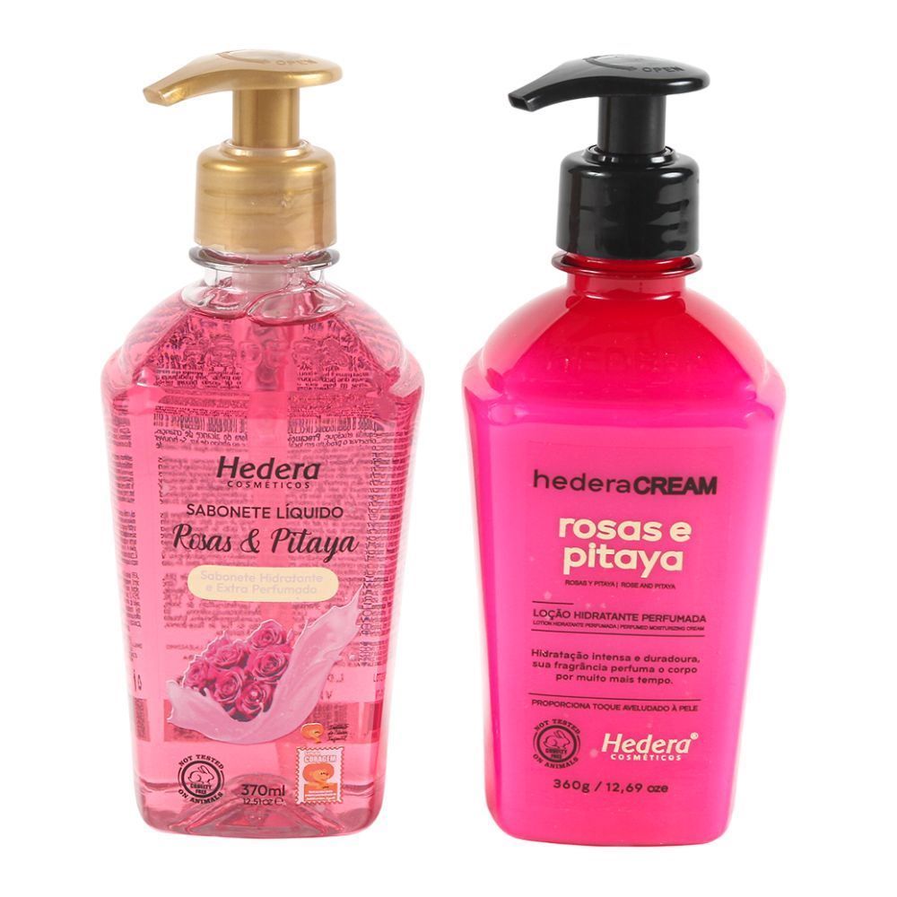 Kit Sabonete Líquido E Loção Hidratante Hedera - Rosas e Pitaya
