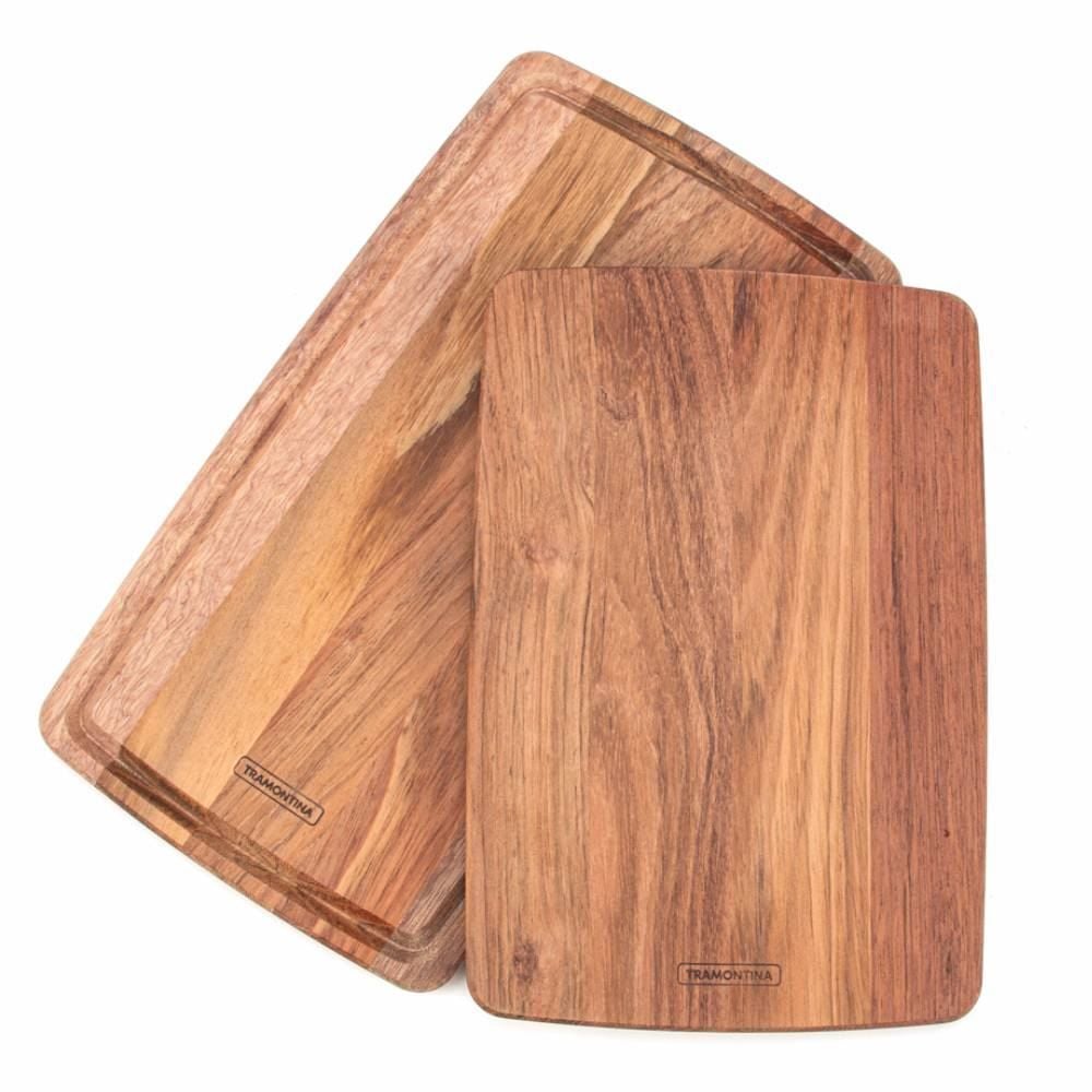 Kit Tábuas De Cozinha Em Madeira Jatobá Tramontina - 2 Peças