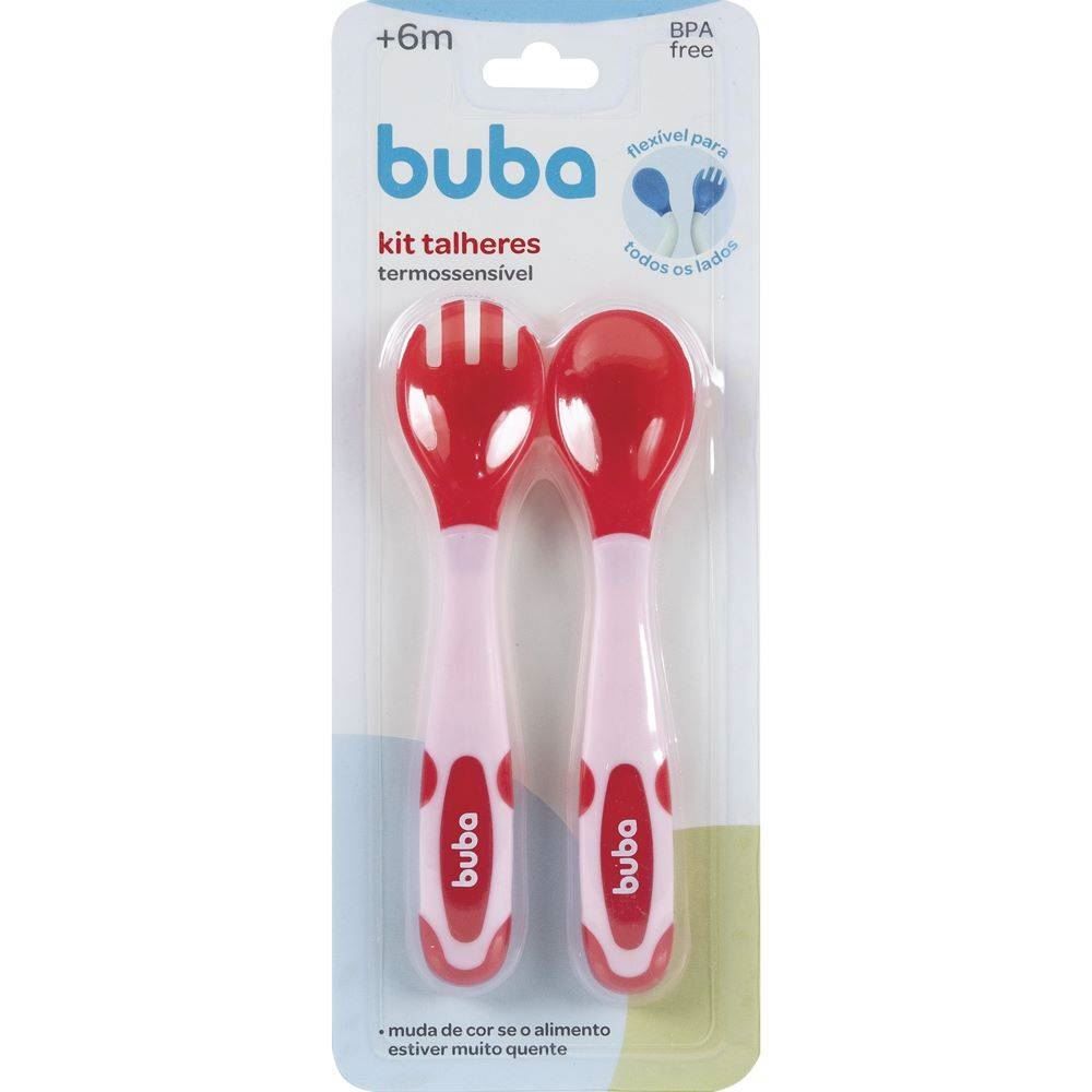 Kit Talheres Termossensíveis Buba - Rosa