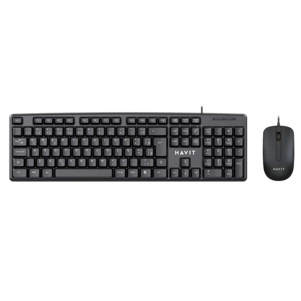 Kit Teclado E Mouse Com Fio Havit Kb271cm - Preto