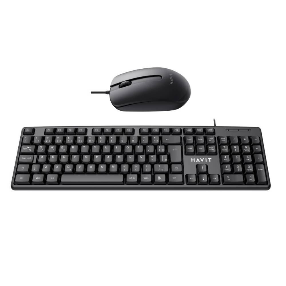 Kit Teclado E Mouse Com Fio Havit Kb271cm - Preto