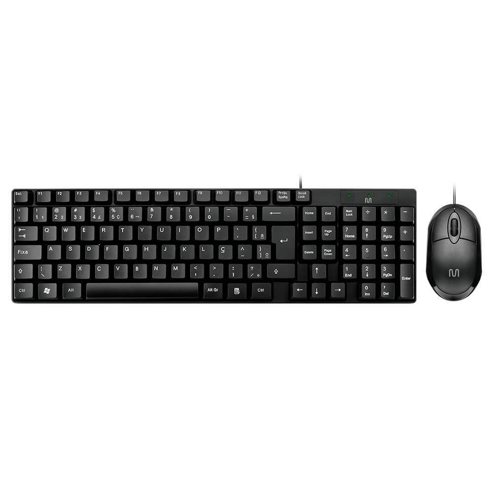 Kit Teclado E Mouse Com Fio Multi Tc309 - Preto