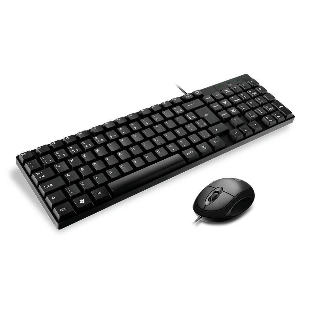 Kit Teclado E Mouse Com Fio Multi Tc309 - Preto