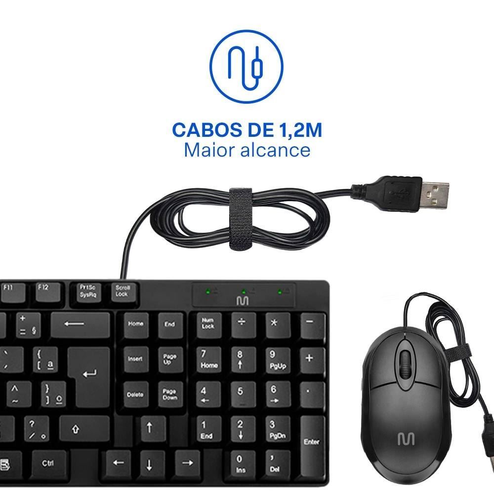 Kit Teclado E Mouse Com Fio Multi Tc309 - Preto