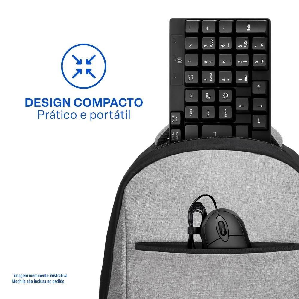 Kit Teclado E Mouse Com Fio Multi Tc309 - Preto