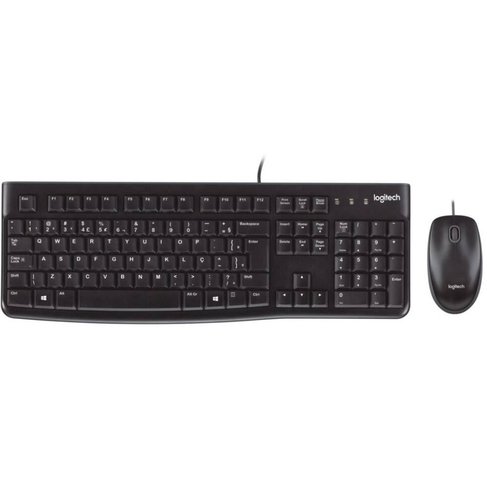 Kit Teclado E Mouse Logitech Com Fio - Preto