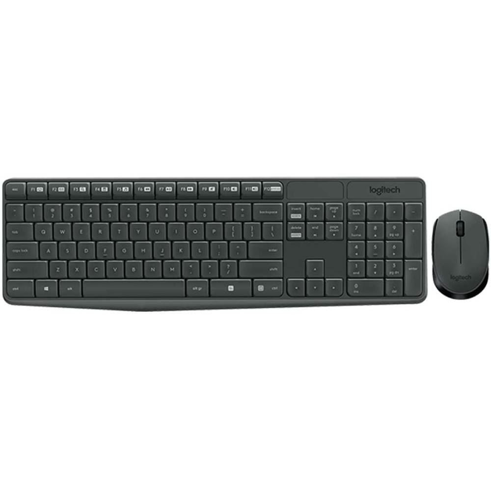 Kit Teclado E Mouse Logitech Sem Fio Mk235 - Preto