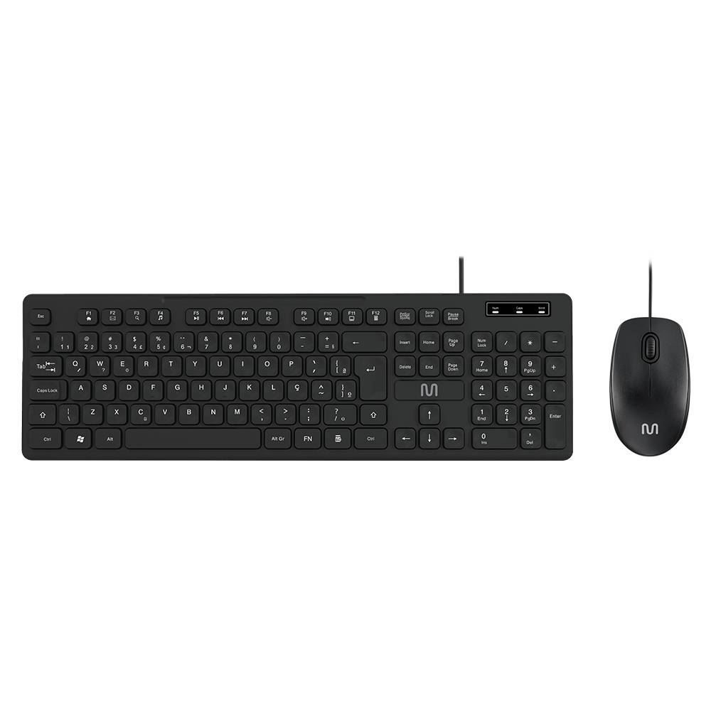 Kit Teclado E Mouse Multilaser Com Fio Tc310 - Preto