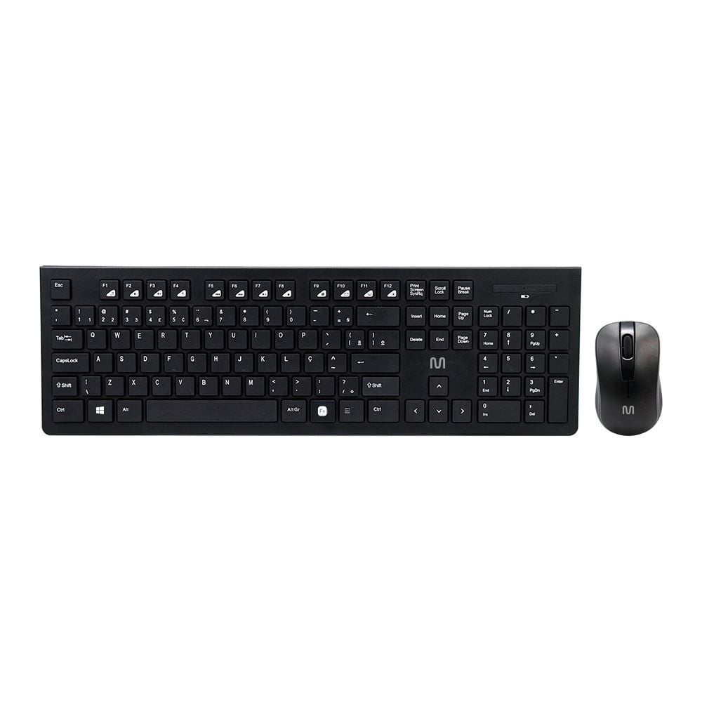 Kit Teclado E Mouse Multilaser Sem Fio Entrada Usb Tc212 - Preto