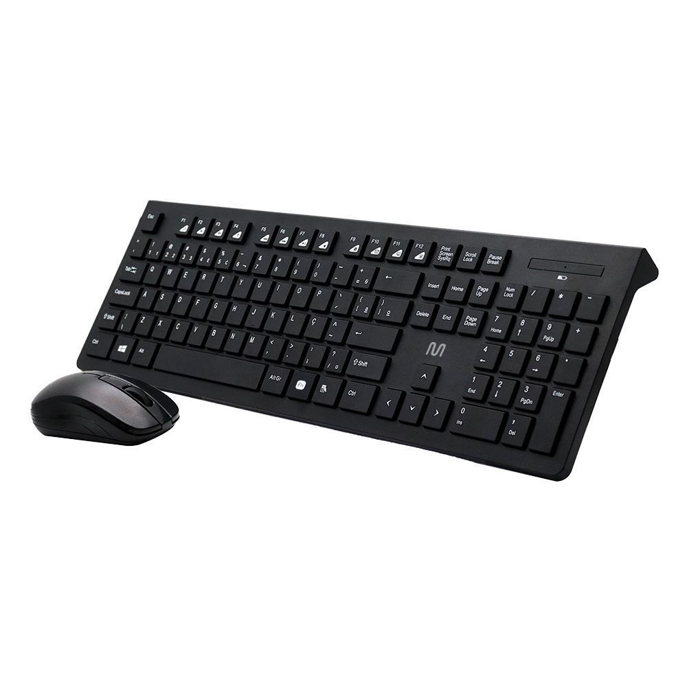 Kit Teclado E Mouse Multilaser Sem Fio Entrada Usb Tc212 - Preto