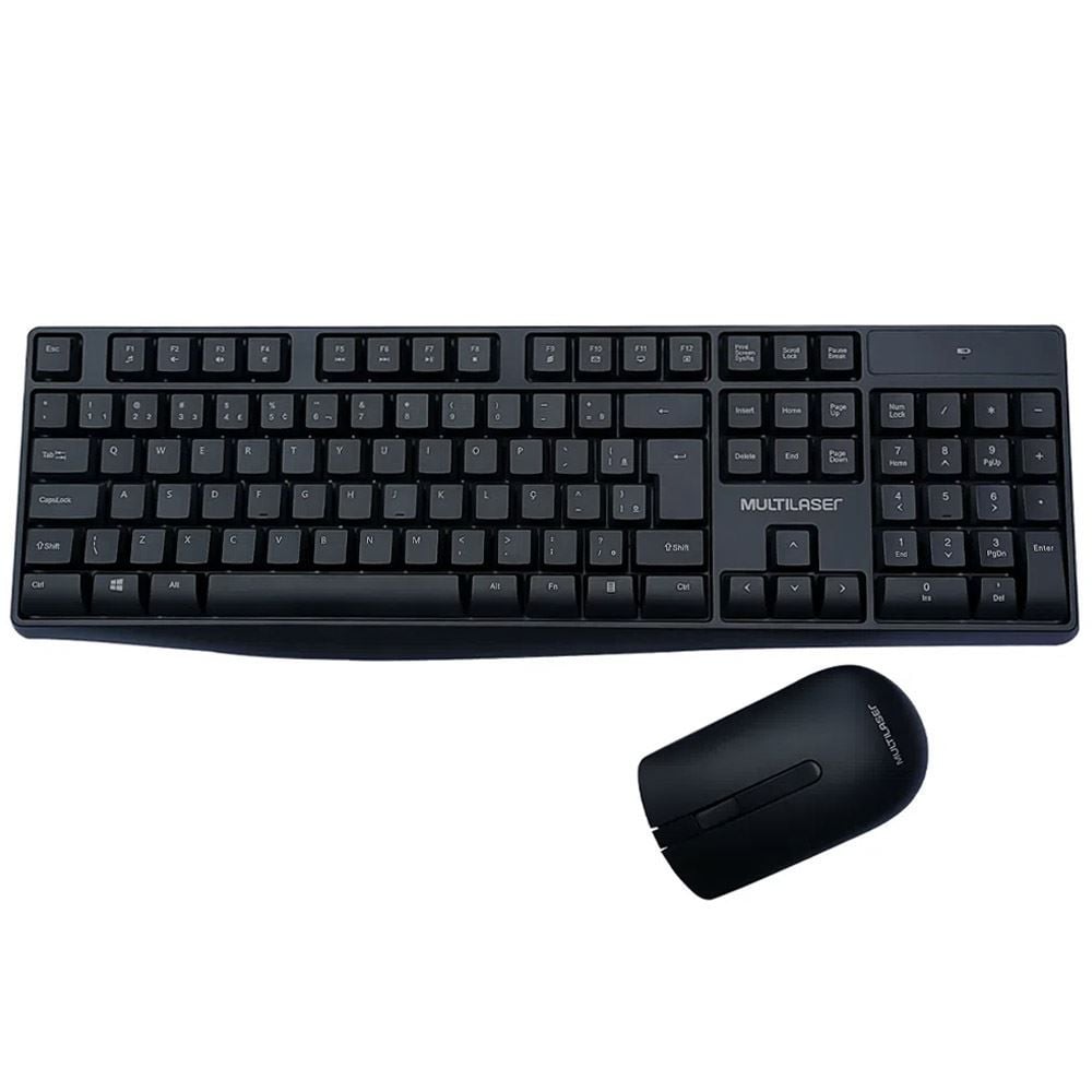 Kit Teclado E Mouse Sei Fio Usb Tc270 Multilaser - Preto