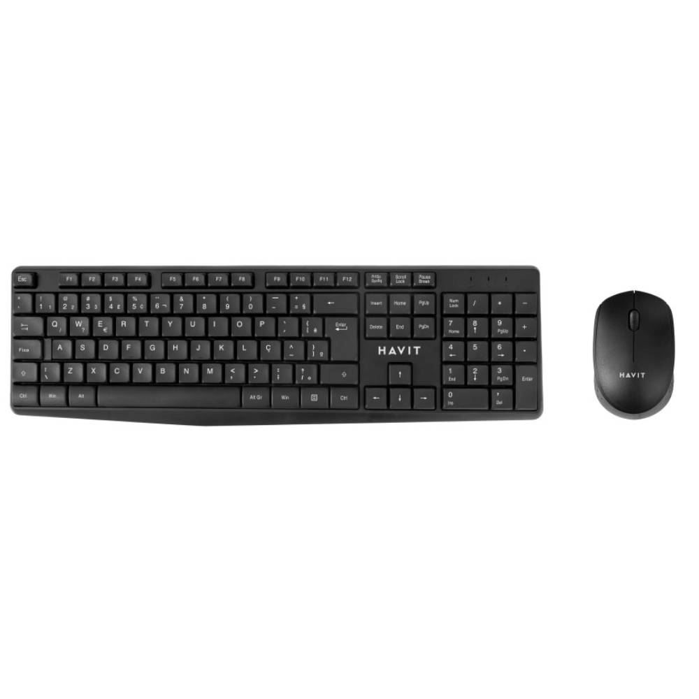 Kit Teclado E Mouse Sem Fio Havit Kb206gcm - Preto