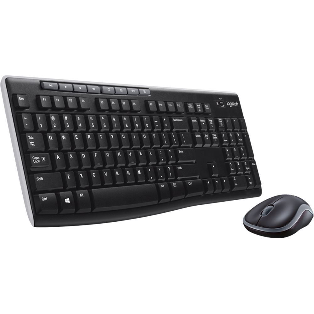 Kit Teclado E Mouse Sem Fio Logitech Mk270 - Preto