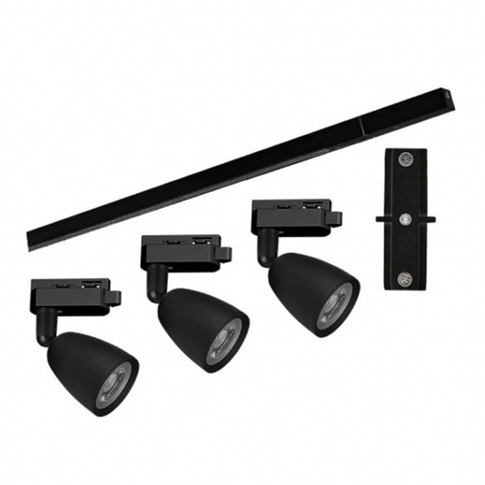 Kit Trilho Spots LED Direct 3x6W Taschibra - Preto