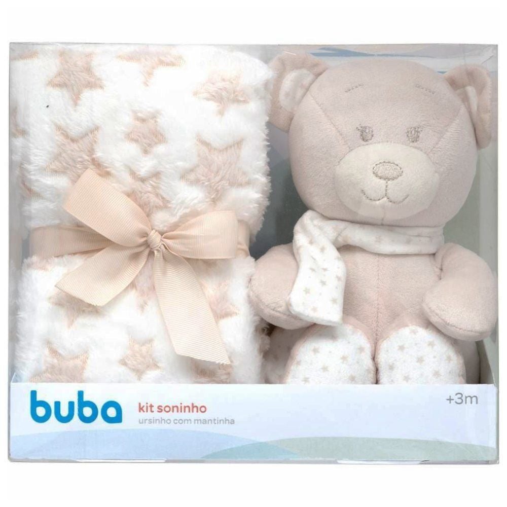 Kit Ursinho com Mantinha Soninho Buba - Bege