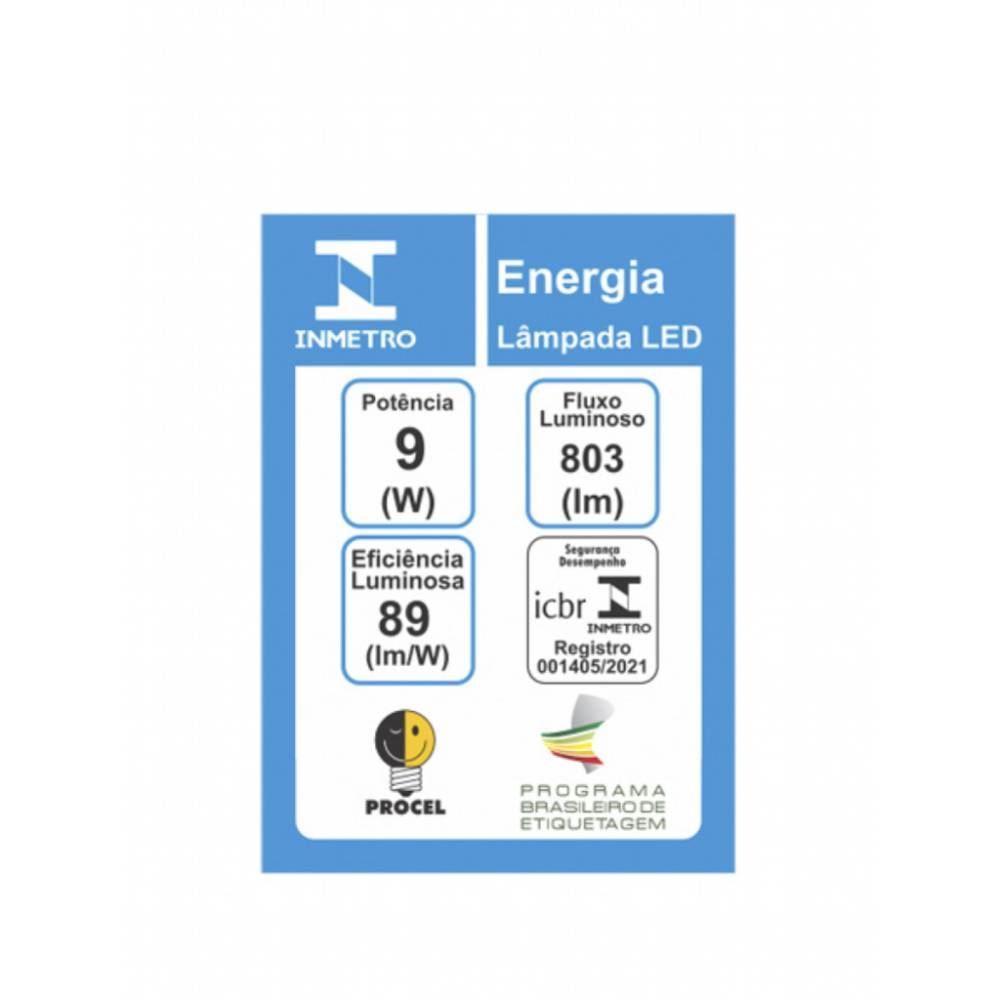 Lâmpada Led 9W 3000K Luz Quente Tkl60 Taschibra - Bivolt