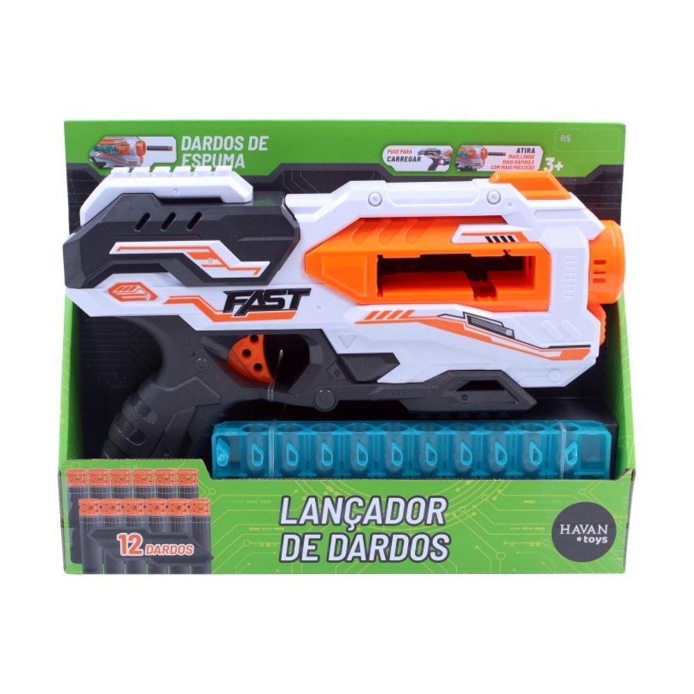 Lançador De Dardos Com Pente 12 Refis Havan Toys - ST78278