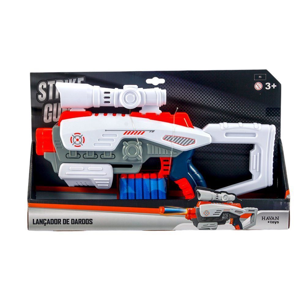 Lançador De Dardos Strike Gun Havan Toys - HBR0868