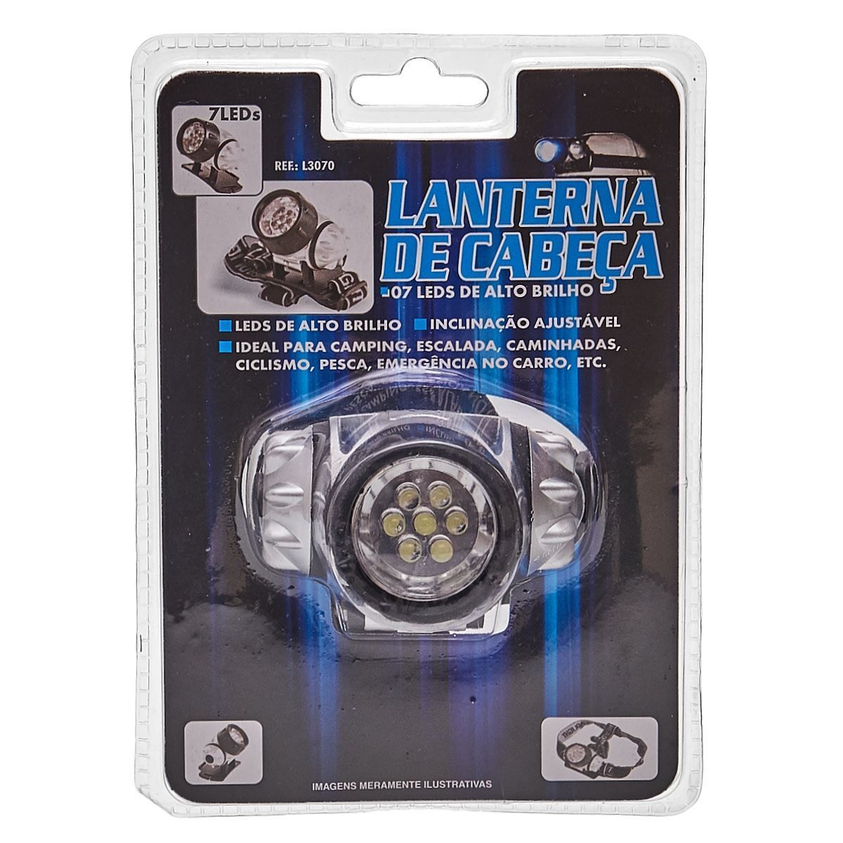Lanterna de Cabeça com 7 LEDs Meghazine L3070 - L3070
