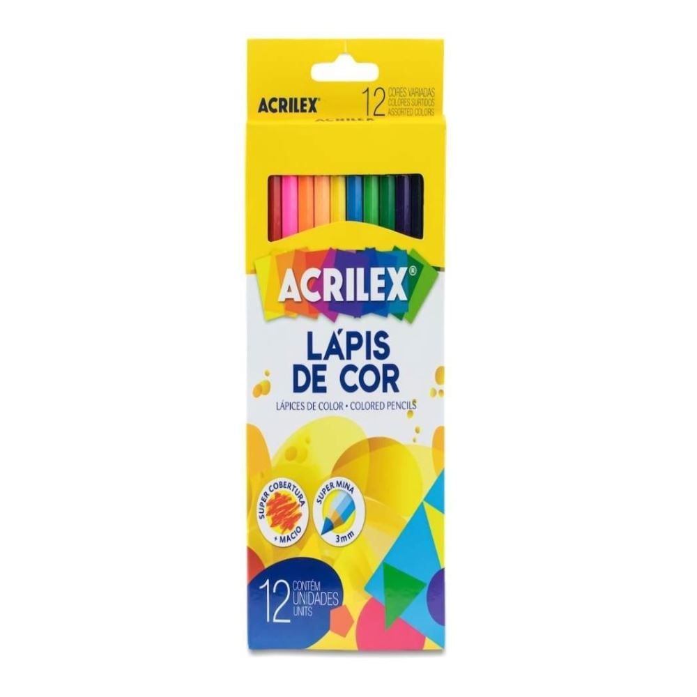 Lápis de Cor 12 Unidades Acrilex - 09692