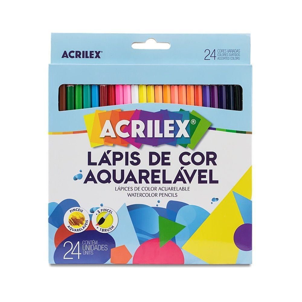 Lápis de Cor Aquarelável 24 Unidades Acrilex - 09654