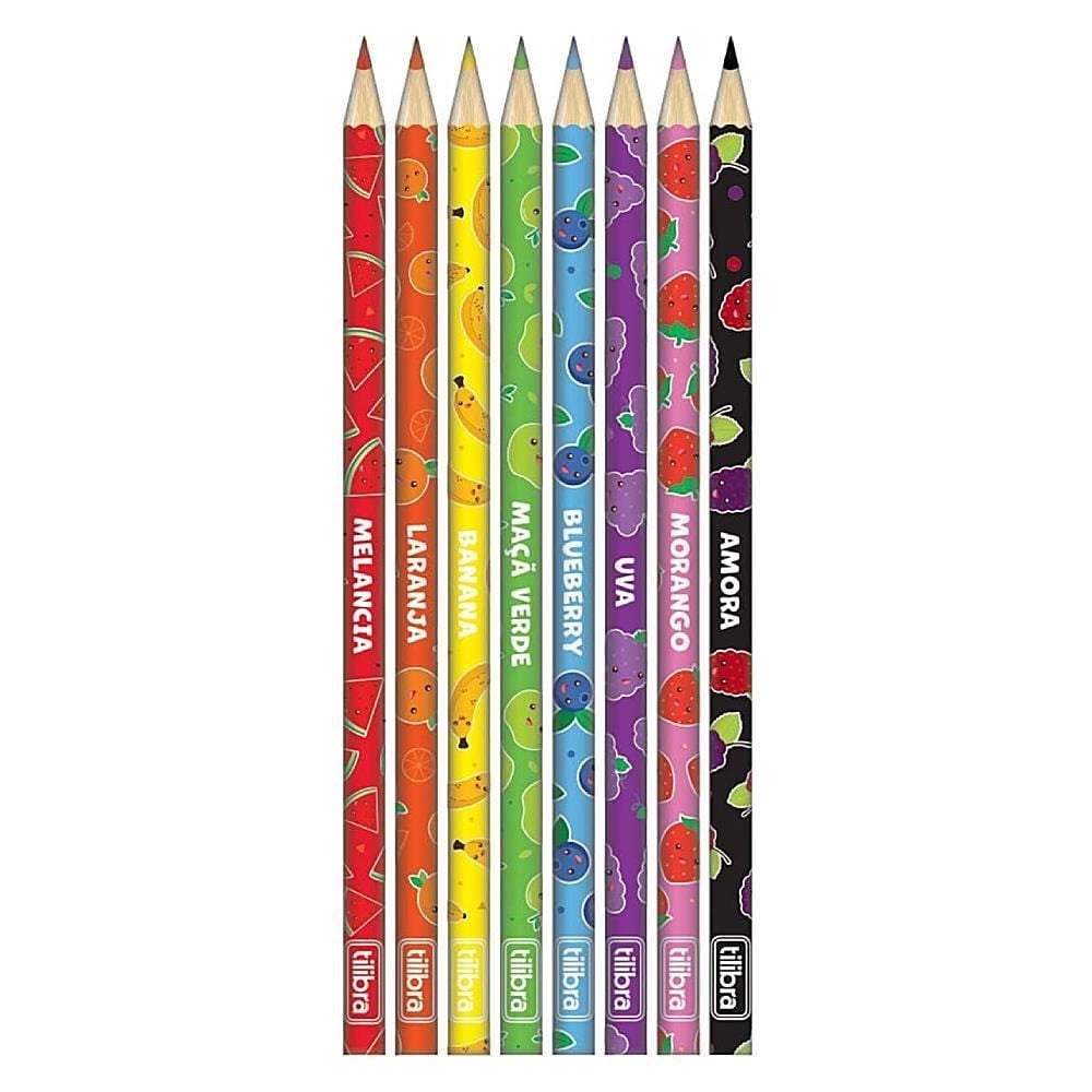 Lápis de Cor com Cheirinho 8 Cores Tilibra - 8 Unidades