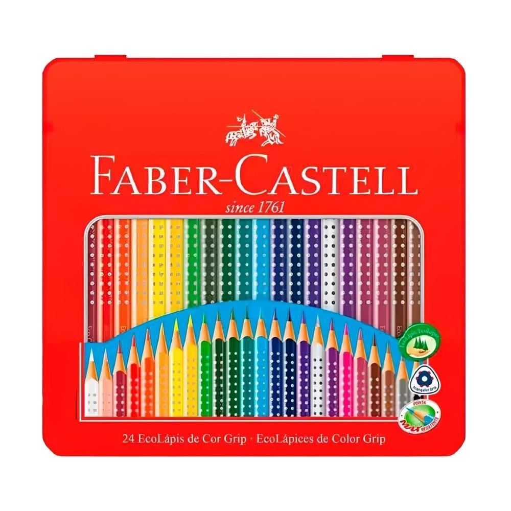 Lápis de Cor Ecológico Grip Faber-Castell - 24 Cores