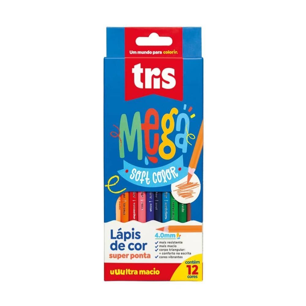Lápis De Cor Mega Soft 12 Cores Tris - 907677
