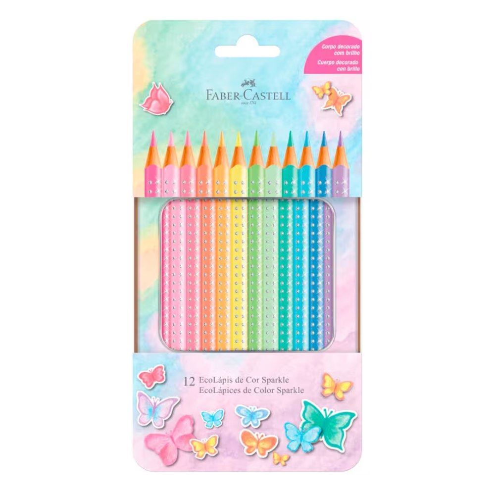 Lápis de Cor Sparkle Pastel Lata 12 Cores - 116156