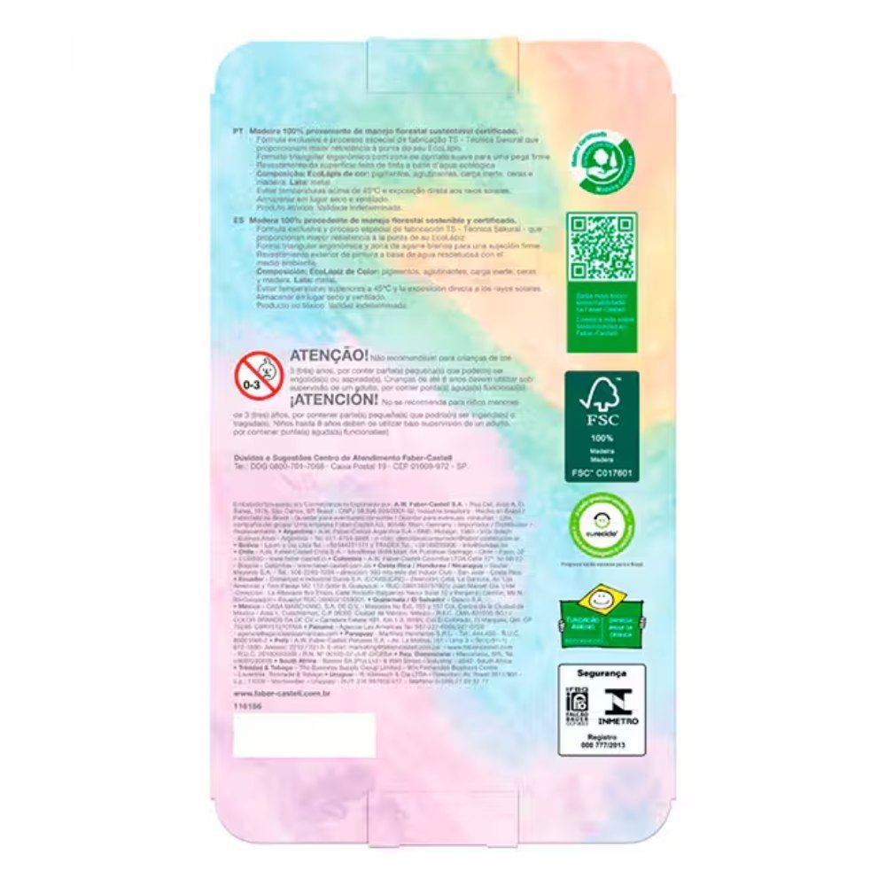 Lápis de Cor Sparkle Pastel Lata 12 Cores - 116156