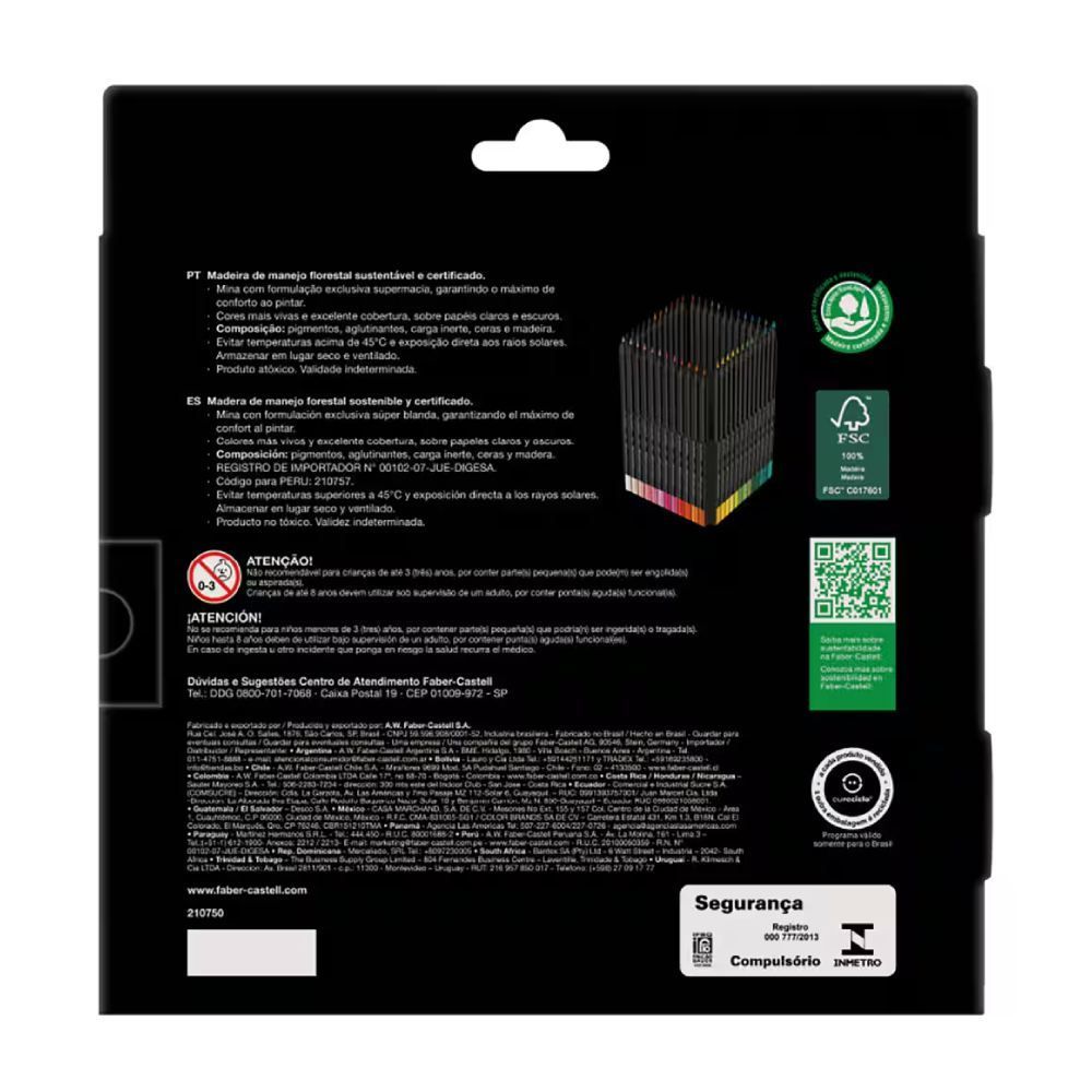 Lápis de Cor Supersoft Faber Castell 50 Cores - 210750