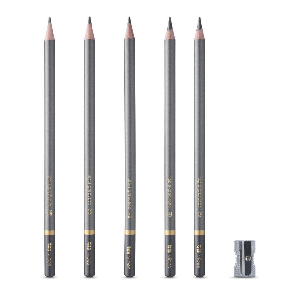 Lápis Grafite 5 Unidades + Apontador Tris - 697109