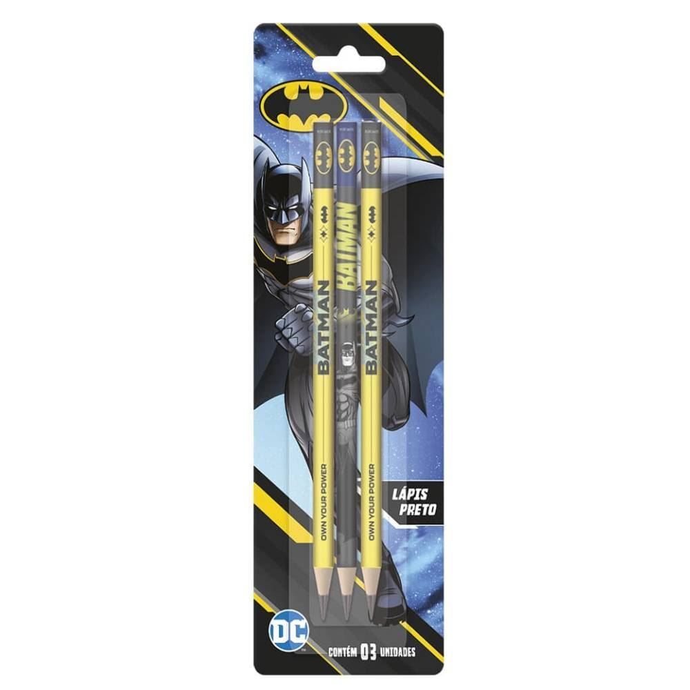 Lápis Grafite Batman Tris - 3 Unidades 