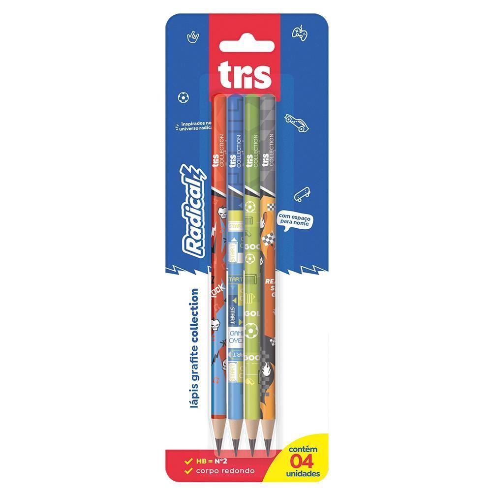 Lápis Grafite Collection Radical 4 Unidades Tris - 904812