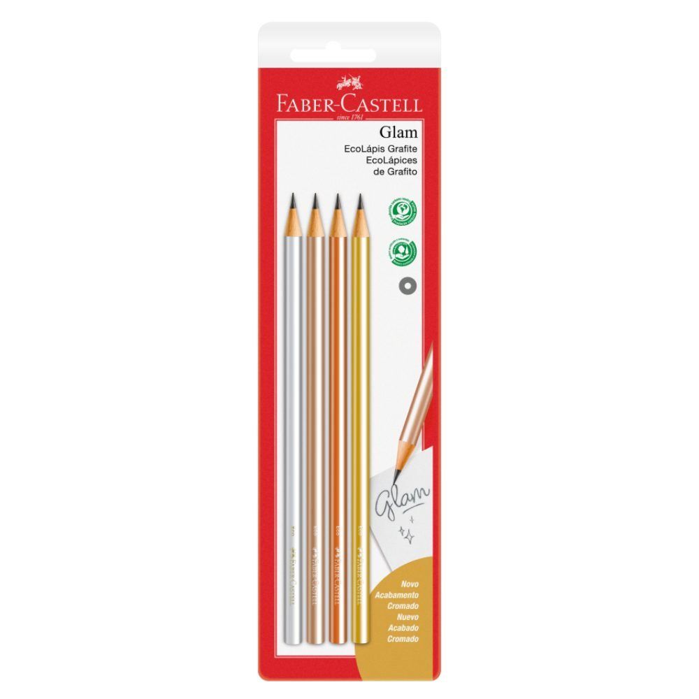 Lápis Grafite Glam 4 Unidades Faber Castell - SM/935GLAM