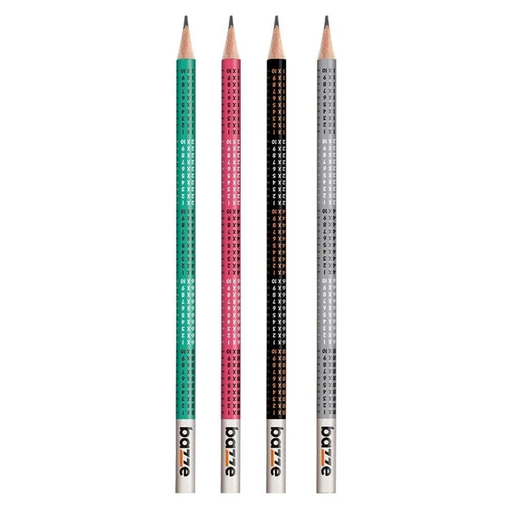 Lápis Grafite Tabuada Bazze - 4 Unidades