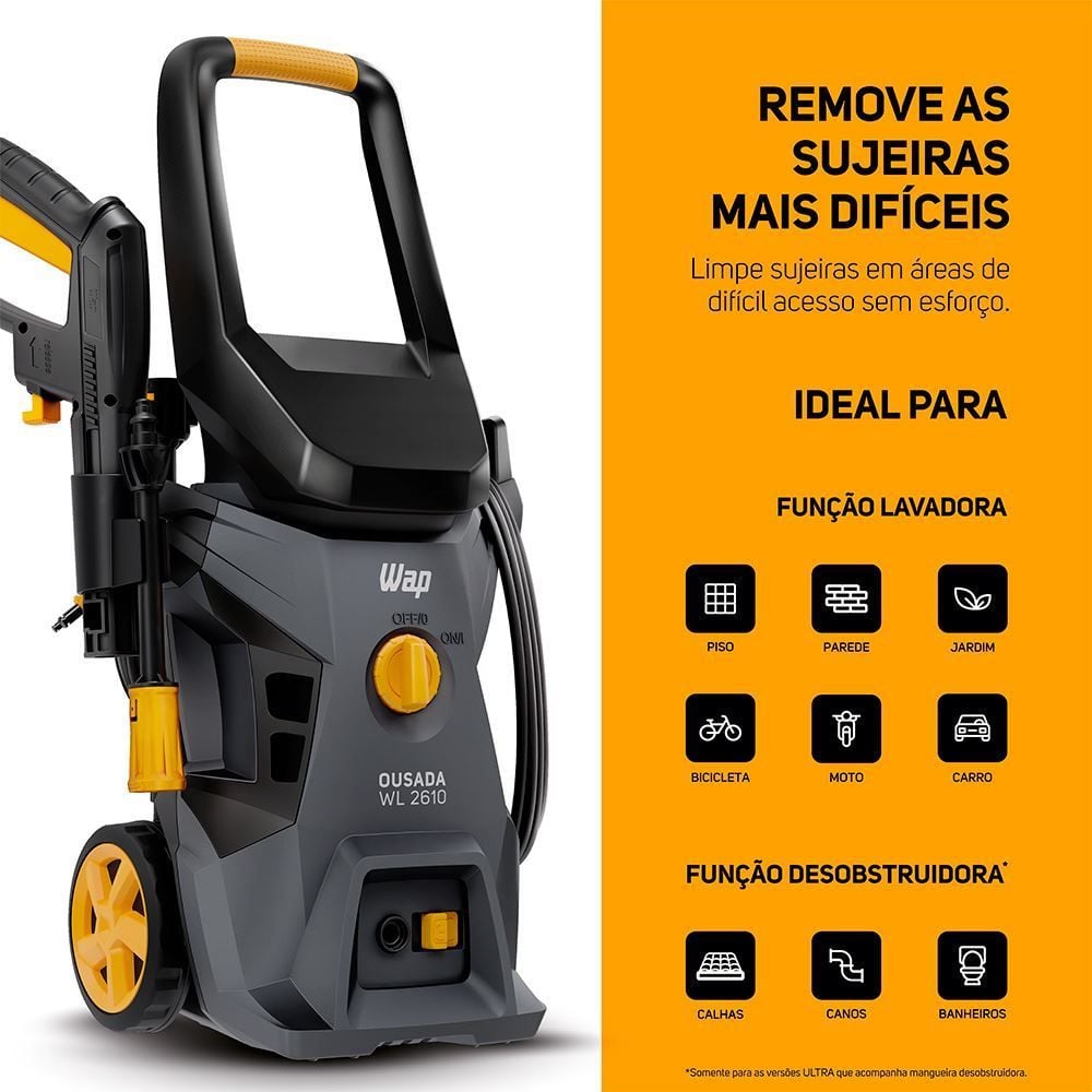 Lavadora de Alta Pressão e Desobstruidora Wap 1500W Ousada WL2610