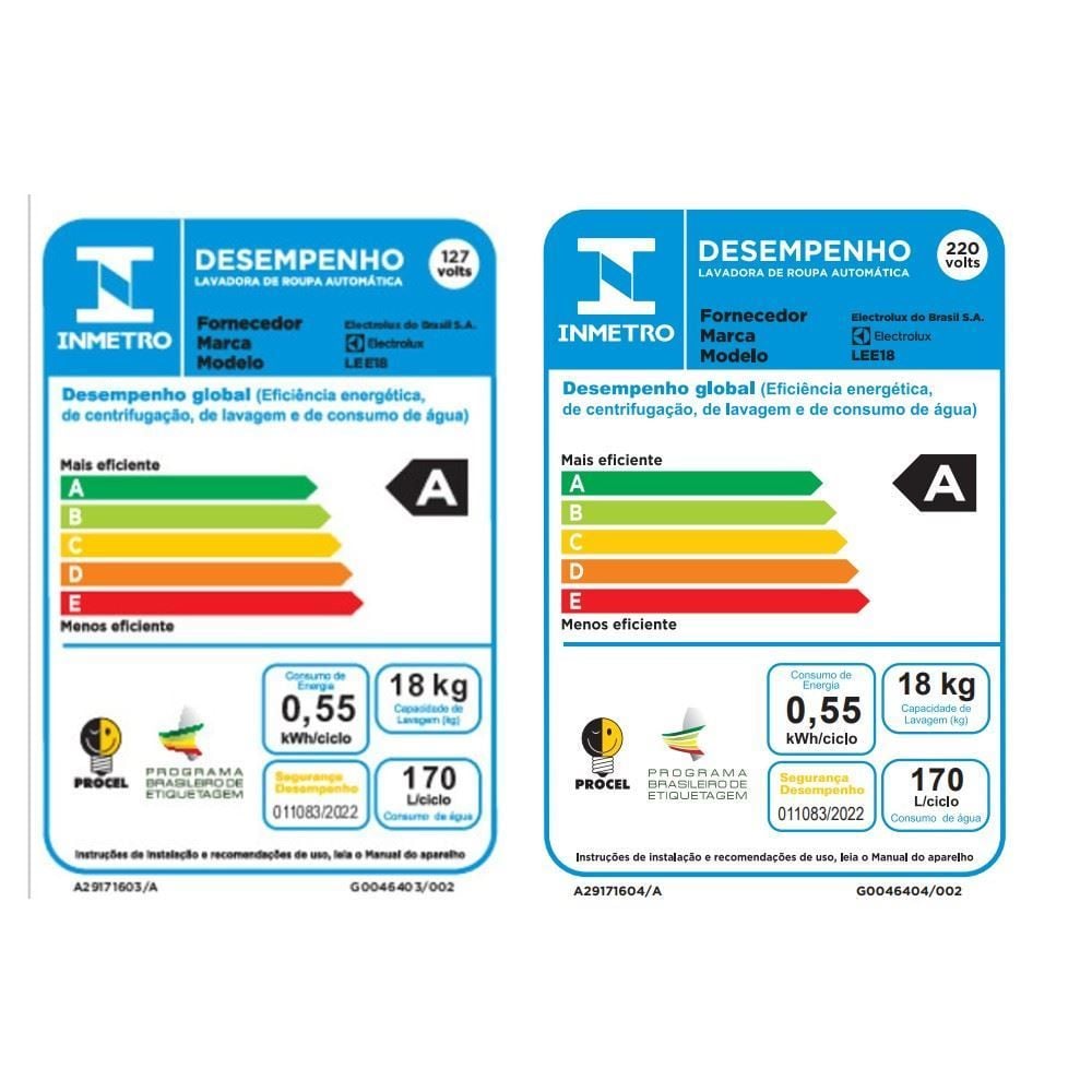 Máquina De Lavar Electrolux 18Kg LEE18 Branca com cesto inox e Jetclean