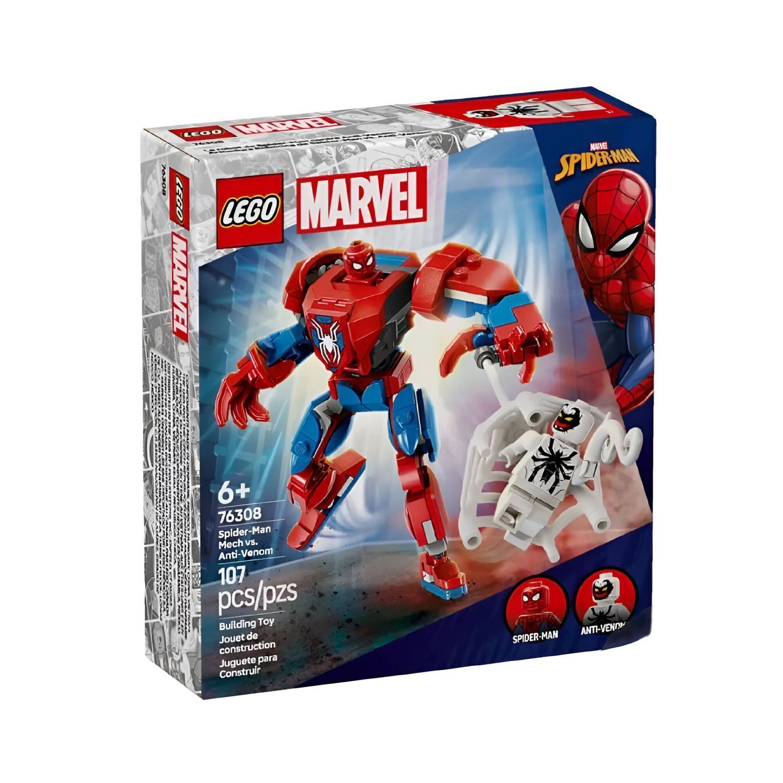 Lego Marvel Heróis Robô Homem-Aranha Vs Anti-Venom - 76308