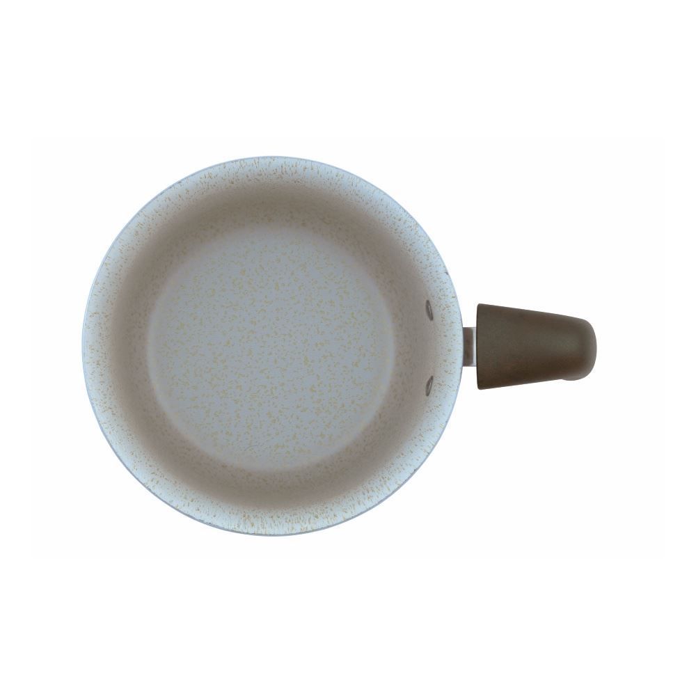 Leiteira Antiaderente Eko Multiflon 12 Cm - Bege