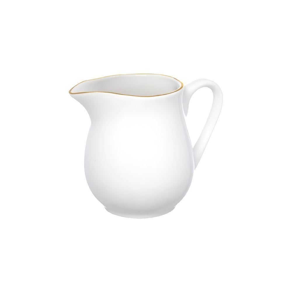 Leiteira De Porcelana Royal Hauskraft 300 Ml - Filete Dourado