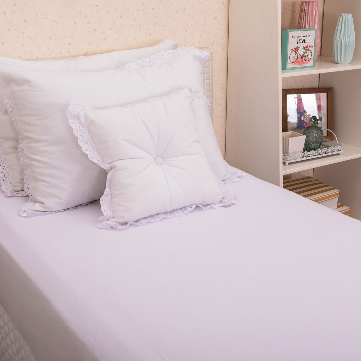 Lençol Solteiro King Com Elástico Havan Casa 1 Pç - Branco