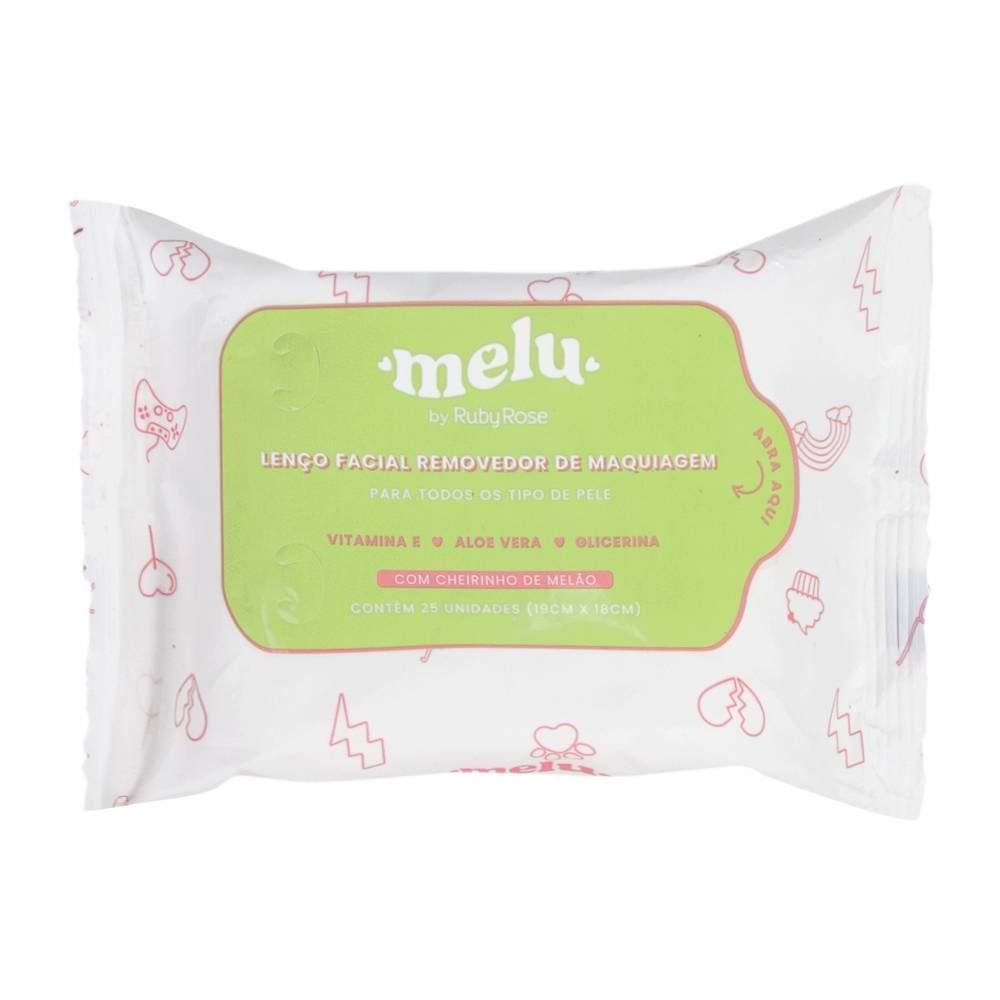 Lenço Demaquilante Facial Melu 25 Unidades - 155g