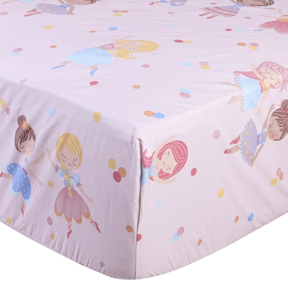 Lençol Avulso Casal Com Elástico Infantil Buona Fortuna - Bailarina