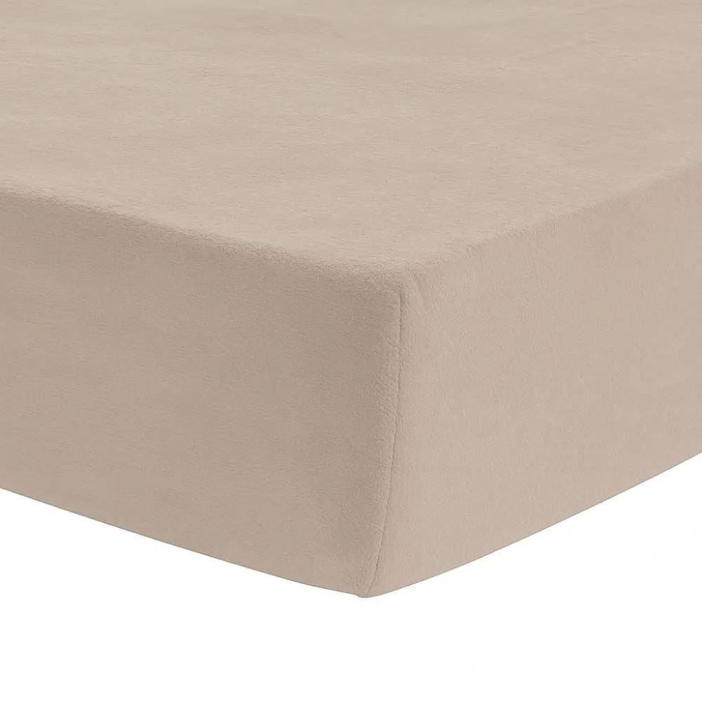 Lençol Avulso Casal com Elástico Plush Slip Havan Casa - Bege