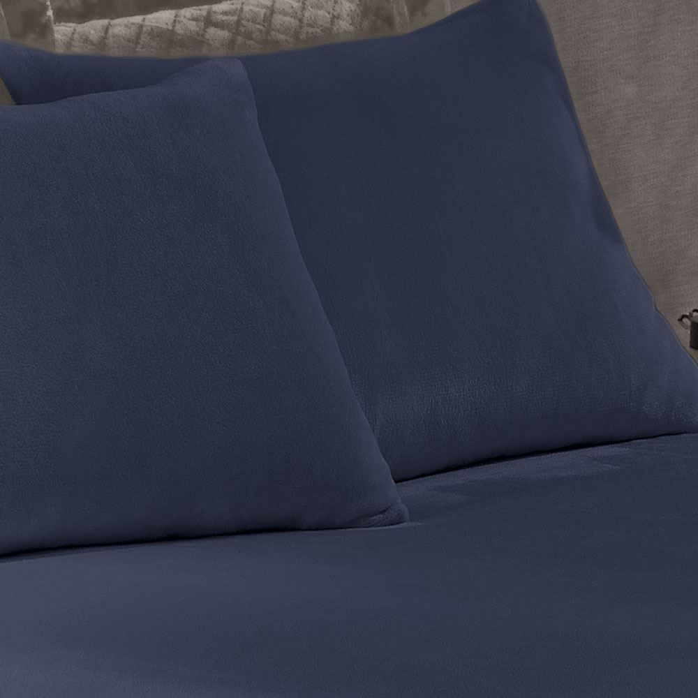 Lençol Avulso Casal com Elástico Plush Slip Havan Casa - Azul Indigo